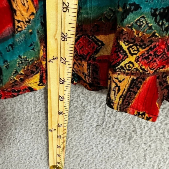 Rabbit Rabbit Rabbit designs top womens 14P red geometric art to wear up vtg - Picture 5 of 6